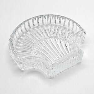 Waterford Signed Crystal Shell Clamshell Scalloped Ring Dish Vanity Tray 5in